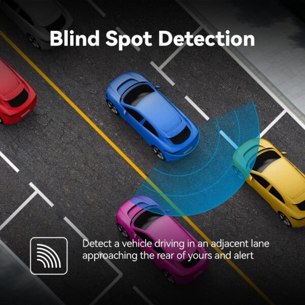 Pelsee P12 Pro 4K Mirror Dash Cam, 12'' Rear View Mirror Camera Smart Driving Assistant w/ADAS and BSD,2160P Front and 1080P Rear Camera,Voice Control,Night Vision,Parking Monitoring, 32G Memory Card - Image 3