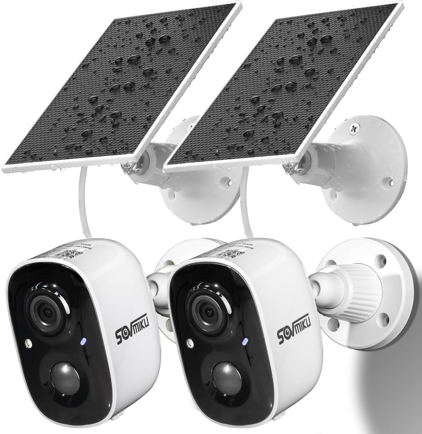Sovmiku 2CG6 Solar Security Camera Wireless Outdoor,Battery Powered,Easy to Setup,PIR Motion Detection,Two Way Audio, Audible Flashlight Siren,2.4GHz Wi-Fi Color Night Vision, 180 Days Exchange Policy