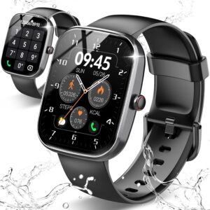 Smart Watch, 1.91″ HD Screen Smartwatch for Men Women(Answer/Make Call), Fitness Watch with Heart Rate/Sleep Monitor/Steps Monitor, 110+ Sports Modes, IP68 Waterproof Activity Trackers, Black