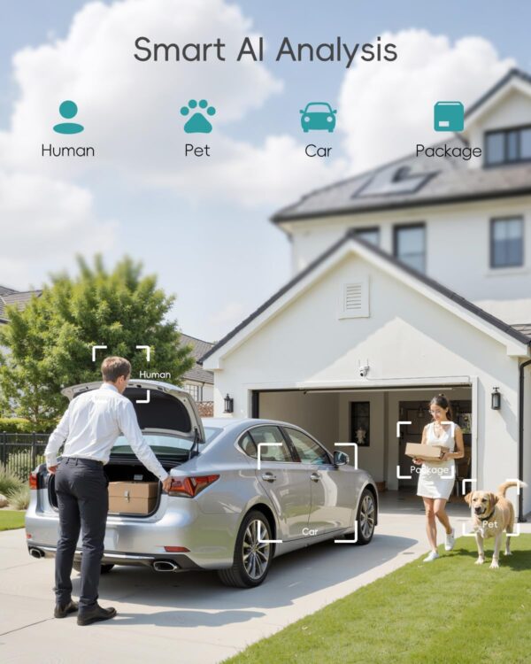 ZUMIMALL 3MP Security Camera Outdoor - 360° PTZ Auto Tracking | 24/7 Recording Wired Power, 2.4G/5G Wireless WiFi | Motion & Noise Detection, Color Night Vision, 2-Way Audio | Works with Alexa - Image 7