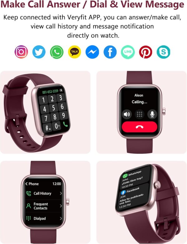 Smart Watch, 44mm Smartwatch Answer Make Calls, Alexa 1.83'' Fitness Watch, IP68 Waterproof Fitness Tracker Women Men, Heart Rate/Sleep Monitor, 100+ Sports Pedometer Watch for Android & iOS Phone - Image 3