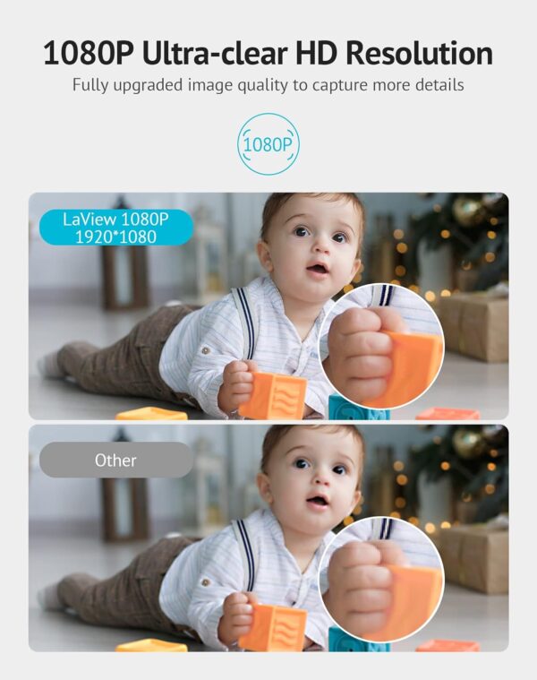 LaView Pan/Tilt Security Camera for Baby Monitor with Phone App (2 Pack+2 32GB SD Cards), 1080P WiFi Pet Camera Indoor, 360° Home Security Camera with Motion & Sound Detection, Two-Way Audio - Image 3