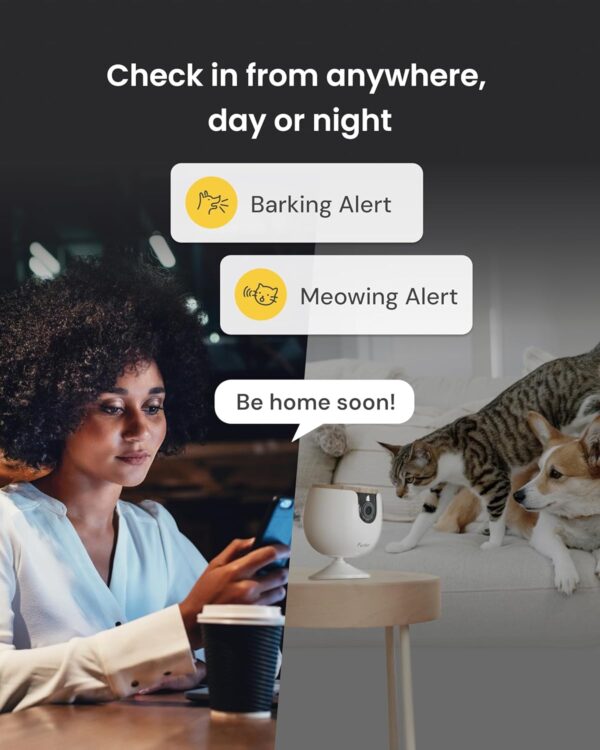 Furbo Mini Pet Camera: Security Cam w/Barking or Meowing Alerts, Cat or Dog Tracking w/Phone App, Smart Home Indoor Monitoring, 2-Way Speaker (Standard Features - No Subscription Required) - Image 6
