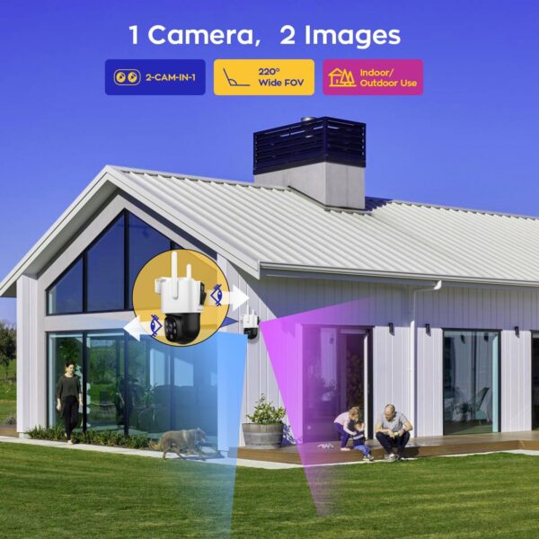 xmartO [Dual-Image Wide FOV] 16CH Security Camera System Wireless, 4-Set 2-in-1 Cameras, 4K Long Range WiFi 6 Surveillance NVR, Pan Tilt Zoom 4MP QHD Home CCTV Camera Set w. 1TB HDD, 0 Monthly Fee - Image 4