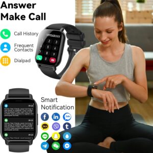 Smart Watch for Men Women with Bluetooth Call/Message Reminder, Smartwatch 1.85″ Touch Screen, Fitness Watch Heart Rate/Sleep/Calories/Steps Monitor, 112+ Sport Mode, Activity Tracker for Android iOS