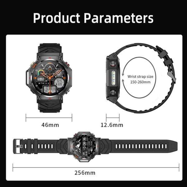 SW8(Black) 1.39" Stylish Smartwatch for Men, Bluetooth Calling, AI Voice Assistant, 107 Sport Modes, 3ATM Waterproof, Fashionable Design, Compatible with Android/iOS - Image 8