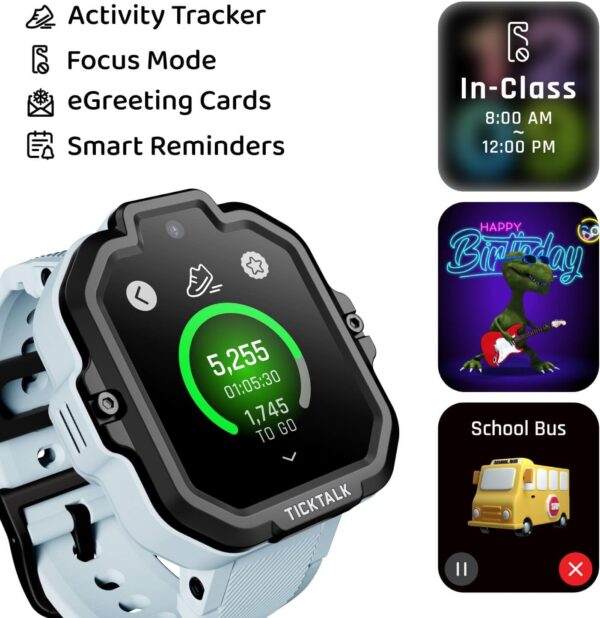 TickTalk 5 - Kids Smart Watch with GPS Tracker, Video Calling, SOS, & Parental Controls | Smartwatch with Free Music, Texting, Kid Phone Call and Text, Boys & Girls - 4G Smart Watch for Kids 3-12 - Image 7