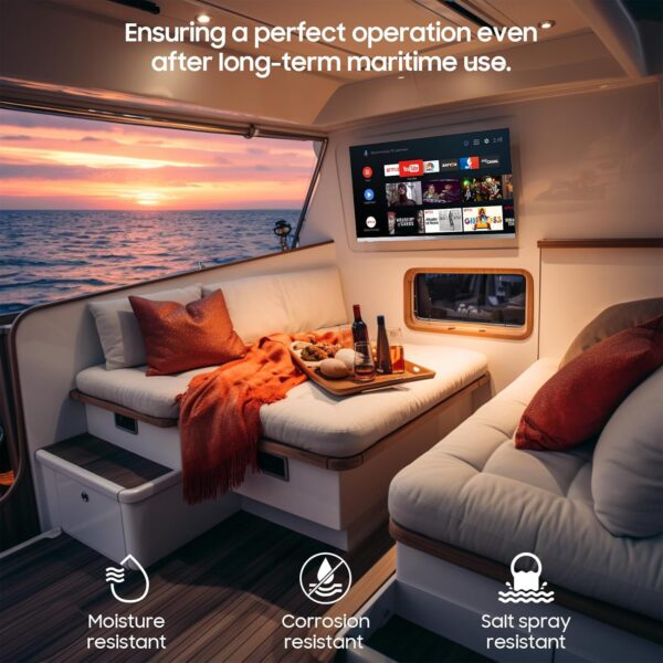 SYLVOX 12 Volt TV, 22" Smart Television with DVD Player Built in, 1080P Google OS ATSC NTSC WiFi Bluetooth HDMI USB, AC/DC Powered, 12V TV for RV Camper Boat Coastal Home (Marine Series) - Image 4