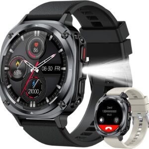 Smart Watch for Men Fitness Tracker: Bluetooth Make Answer Call Digital Mens Watches Waterproof Running Smartwatch for Android Phones iPhone Samsung Compatible Sleep Heart Rate Monitor Step Pedometer