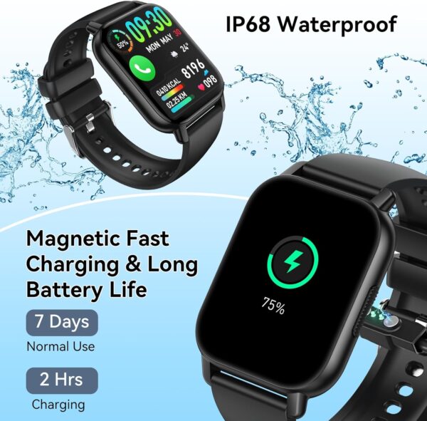 Smart Watch for Men Women with Bluetooth Call/Message Reminder, Smartwatch 1.85" Touch Screen, Fitness Watch Heart Rate/Sleep/Calories/Steps Monitor, 112+ Sport Mode, Activity Tracker for Android iOS - Image 5