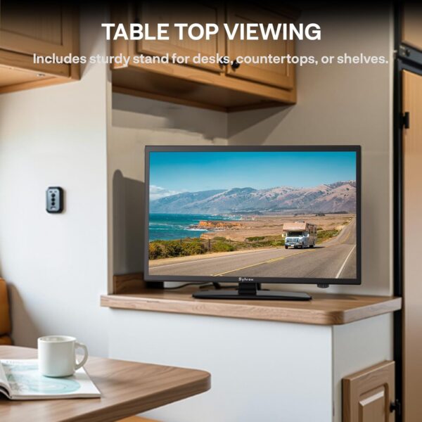 SYLVOX 19'' RV TV, Smart 12V HDTV W/DVD Player, Dual Power Options (12V DC/AC), Google OS & Google Assistant Compatibility, WiFi & Bluetooth, HDMI/USB Ports, Perfect for RVs, Campers, and Kitchens - Image 6