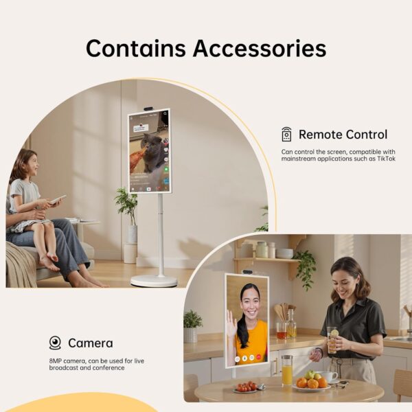 ApoloSign 32 inch FHD Smart Portable TV Gen2, 16G +128G Storage, Android 14 OS, Rolling TV on Wheels with Rotatable Touch Screen, Built-in Battery, Full Swivel Rotation, Voice Remote - Image 6