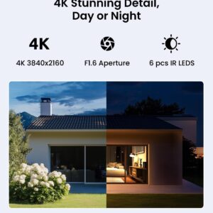 REOLINK 4K Outdoor Security Camera, 2.4/5GHz Wi-Fi 6, AI Detection, Spotlight Color Night Vision, 24/7 Recording, No Monthly Fees, Corded Wireless WiFi Security Camera, Weatherproof, Lumus Pro