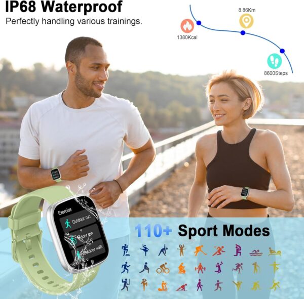Smart Watch, 2025 HD 1.91" Smartwatch for Men Women(Answer/Make Call), 112+ Sports Modes Fitness Activity Tracker, Calories/Heart Rate/Sleep Monitor, IP68 Waterproof Step Counter for Android iOS - Image 7