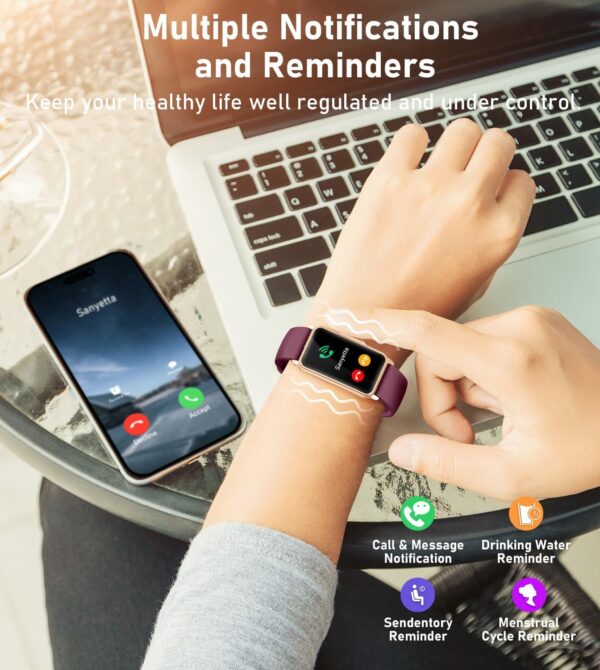 Smart Watch Health Fitness Tracker with 24/7 Heart Rate, Blood Oxygen Blood Pressure Sleep Monitor, 115 Sports Modes, Step Calorie Counter Pedometer IP68 Waterproof for Android and iPhone Women Men - Image 6