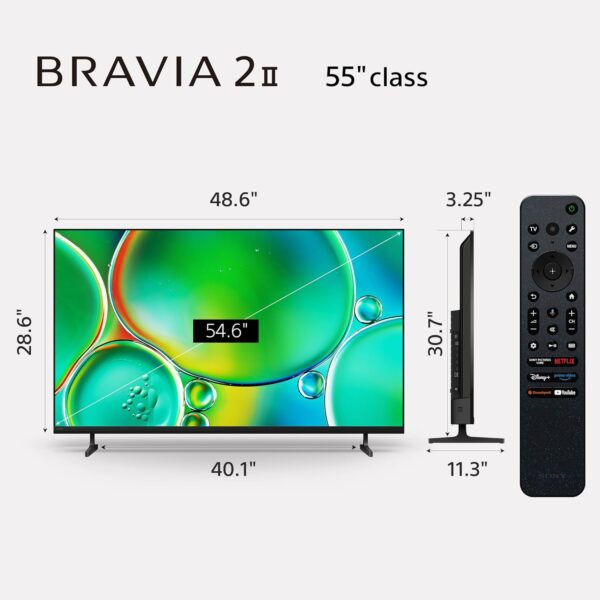 Sony BRAVIA 2 II 55 Inch 4K Ultra HD LED Smart TV with Google TV and Exclusive Features for PlayStation®5 (K-55S20M2), 2025 Model - Image 4