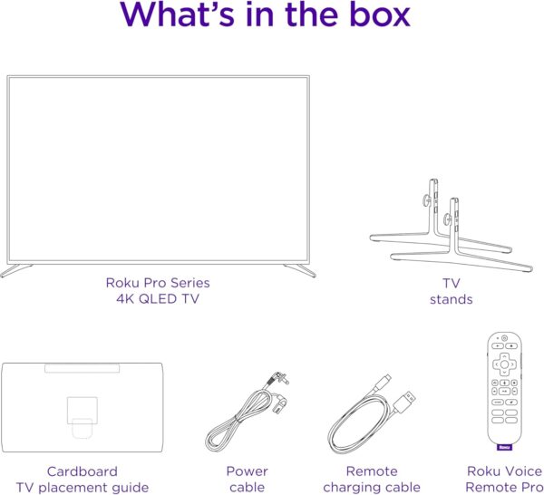 Roku Smart TV – 65-Inch Pro Series 4K QLED RokuTV with Backlit Roku Voice Remote Pro, Dolby Vision IQ, 120Hz Refresh Rate – Live Local News, Sports, Gaming - Image 11