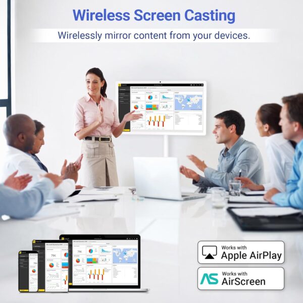 22-Inch Portable TV on Wheels, 1080p Portable Touch Screen Monitor, Smart Rolling TV Built-in 13MP Camera, Built-in Battery | Android 13 | 6+128G - Image 7
