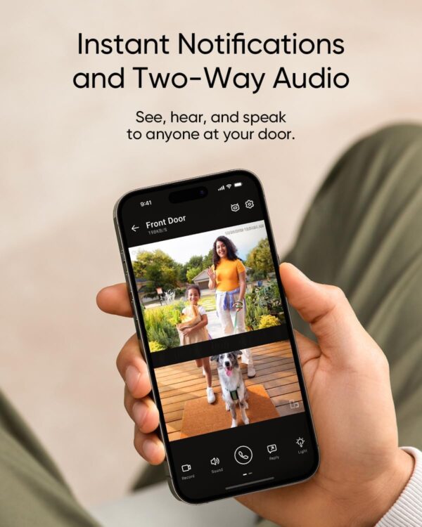eufy Security Video Doorbell E340 (Battery Powered), Dual Cameras with Delivery Guard, 2K Full HD and Color Night Vision, HomeBase S380 Compatible, No Monthly Fee - Image 2