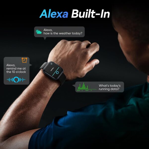 Smart Watches for Men Android & iPhone, 1.8" Alexa Built-in Smartwatches Fitness Tracker Watch with Bluetooth Calls, IP68 Waterproof, Heart Rate/Sleep/SpO2 Monitor, 110 Sport Modes - Black - Image 4