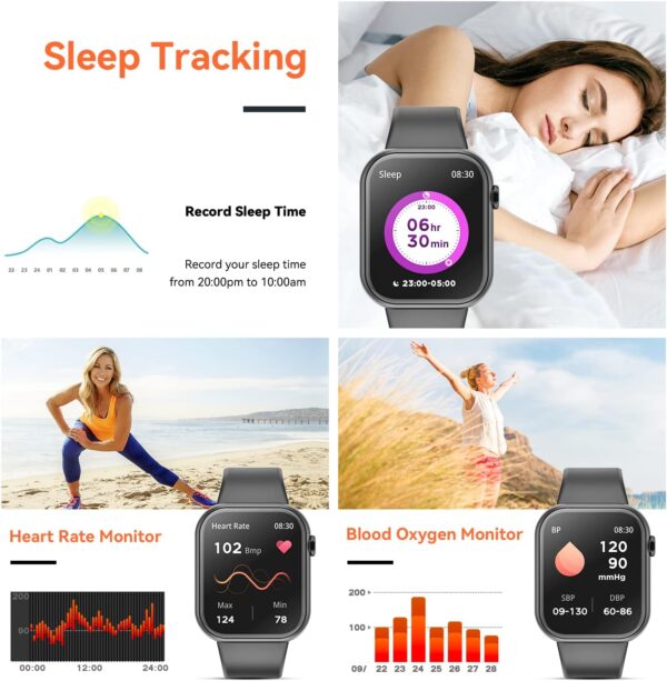 Hwagol Smart Watch (Answer/Make Call) 1.85inch Fitness Tracker, DIY Dials/Pedometer/Calories/Multiple Sport Modes/Voice Assistant, Smart Watches for Men Women Android iOS Phones - Image 4
