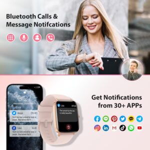 Smart Watch for Women, 2025 New Smartwatch (Answer/Make Call) for iPhone/Android, 1.85″ HD Dynamic Dial Fitness Tracker with 110+ Sport Modes, Sleep/Health Monitor, IP68 Waterproof, with 2 Bands