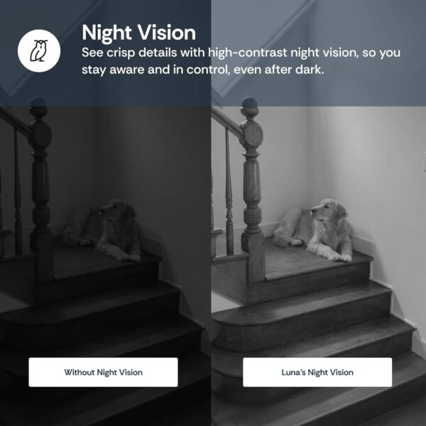 Luna Indoor Camera 360-Degree Pan/Tilt, Pet/Person/Vehicle AI Motion Detection, Plug-in, Night Vision, Two Way Audio, Cloud Storage, Wi-Fi Camera for Room Office Smart Home Security (White) - Image 5