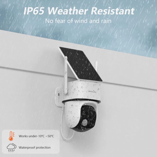 wansview Solar Camera Outdoor Wireless-2K 360°PTZ Cameras for Home Security with Dual Lens, Solar Panel/Battery Powered, PIR Detection, Color Night Vision, 2.4Ghz Wi-Fi Only, Works with Alexa, B7 1P W - Image 8