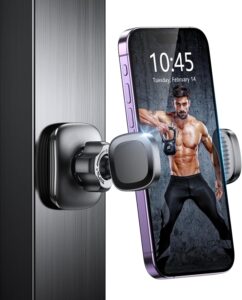 Read more about the article Magnetic Phone Holder for Gym Golf Cart, 360° Rotatable Gym Phone Holder Workout Record, or Any Metal Surface, Gym Magnet Phone Mount Cradles Compatible with 4.7-7″ Phones, Thick Cases Friendly