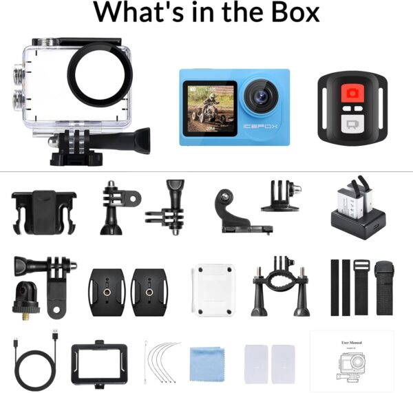 icefox i8 Action Camera with 4K 60FPS 20MP, 5X Zoom, Underwater Waterproof Camera with Optimized EIS, Video & Photo Editing by Snap Pro App, WiFi Remote Control for Diving, Cycling and Vlogging - Image 7