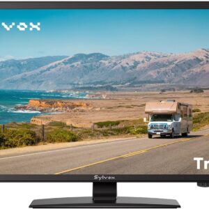 SYLVOX 19” RV TV, Smart 12V HDTV W/DVD Player, Dual Power Options (12V DC/AC), Google OS & Google Assistant Compatibility, WiFi & Bluetooth, HDMI/USB Ports, Perfect for RVs, Campers, and Kitchens