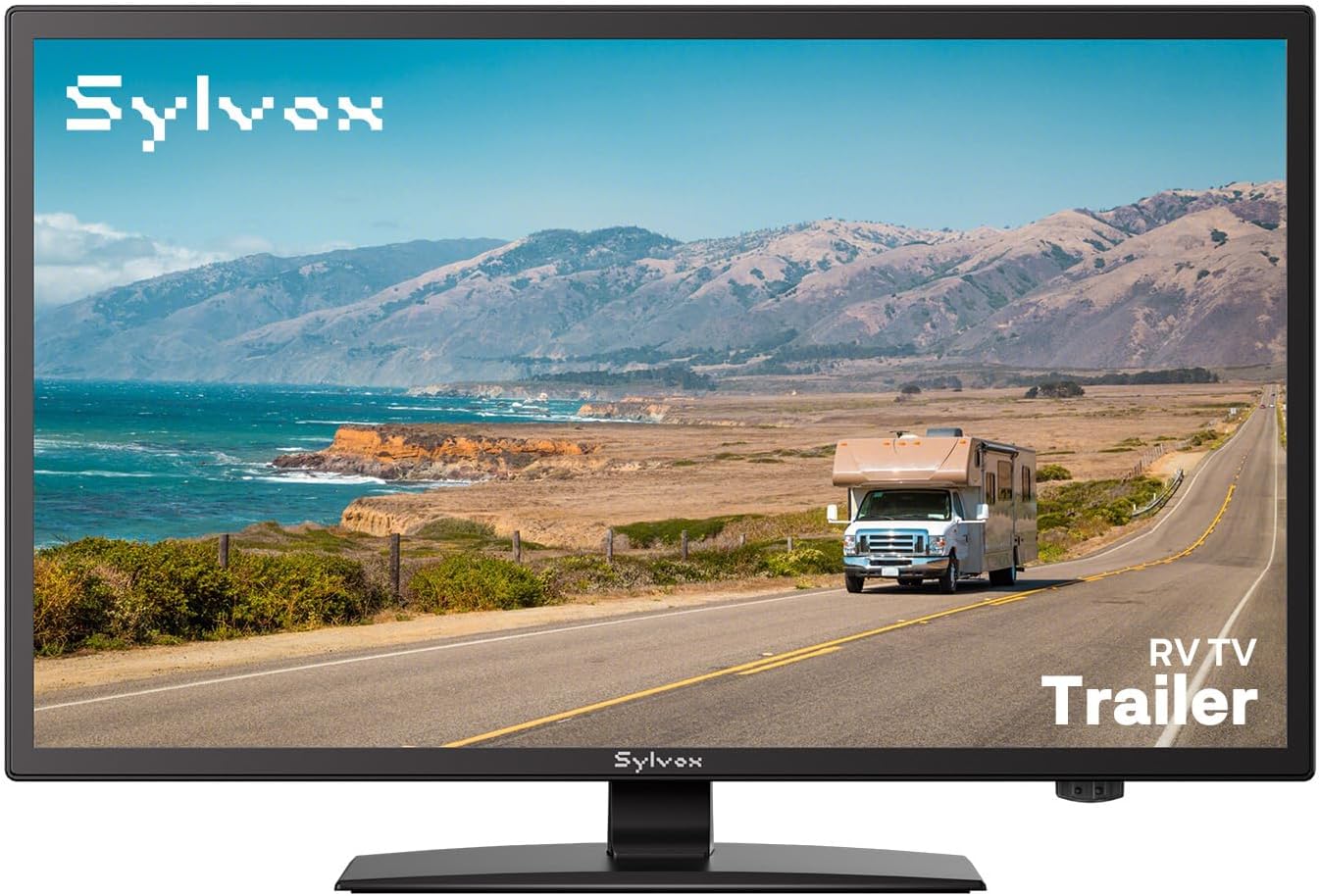 SYLVOX 19'' RV TV, Smart 12V HDTV W/DVD Player, Dual Power Options (12V DC/AC), Google OS & Google Assistant Compatibility, WiFi & Bluetooth, HDMI/USB Ports, Perfect for RVs, Campers, and Kitchens