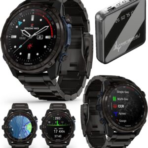 Wearable4U – Garmin Descent Mk3 & Mk3i 51 mm & 43 mm, Titanium Dive Computer – Extra-Long Strap | Up to 25 Days Battery Life, AMOLED Display, GPS Smartwatch & Gift Bundle (010-02752-13)