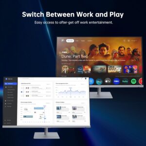 KTC 32 Inch 4K Smart Monitor, Google System UHD (3840x 2160) Smart Monitor with Speakers, Netflix Licensed, Type-C 65W PD, WirelessDisplay, HDR, Bluetooth, Hey Google Voice Remot, VESA Support, A32Q8