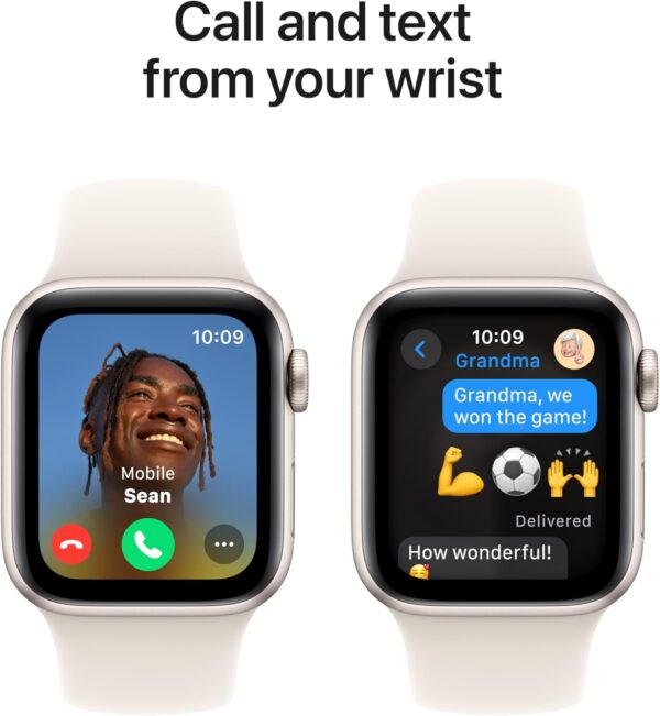 Apple Watch SE (2nd Gen) [GPS 40mm] Smartwatch with Starlight Aluminum Case with Starlight Sport Band S/M. Fitness and Sleep Trackers, Crash Detection, Heart Rate Monitor, Retina Display - Image 4