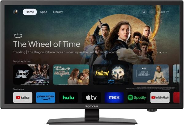 SYLVOX Smart RV TV, 24" 12 Volt TVs for RV Camper 1080P DC/AC Powered Television, Compatible with Google OS, Support Download APPs, Google Assistant, Bluetooth WiFi, 9-32V Wide Voltage Protection - Image 2