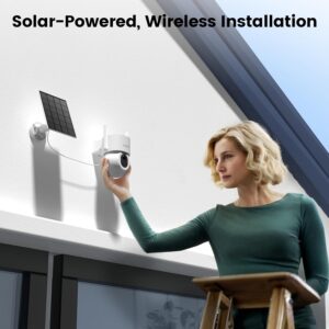 AOSU Security Cameras Wireless Outdoor – 3K/5MP Solar Powered 400-Lumen Floodlight Camera, 360° Pan/Tilt Surveillance, Night Vision, 2.4G WiFi Camera, Auto Tracking, AI Human/Vehicle/Pet Detection