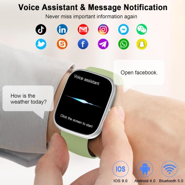 Smart Watch, 2025 HD 1.91" Smartwatch for Men Women(Answer/Make Call), 112+ Sports Modes Fitness Activity Tracker, Calories/Heart Rate/Sleep Monitor, IP68 Waterproof Step Counter for Android iOS - Image 4