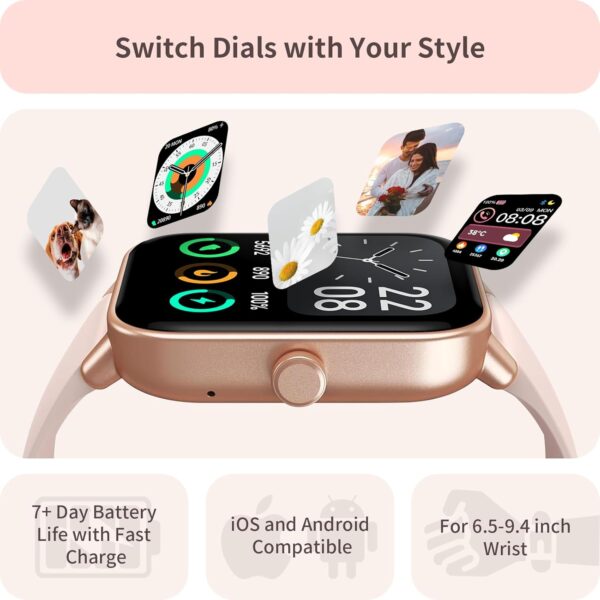 Smart Watch for Women, Alexa Built-in, 1.8" Touch Screen Fitness Tracker, Make/Answer Calls, Heart Rate/Sleep/SpO2 Monitor, Pedometer, IP68 Waterproof Watches for Android iPhone, 101+ Sport Modes - Image 6