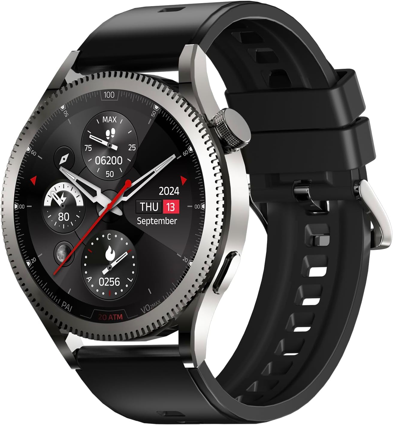 Smart Watch for Men Women Bluetooth That Can Call and Text 48mm Round Metal Frame Fitness Tracker Heart Rate Sleep Monitor N+ Sports Modes Compatible with Android iPhone for Couple's Watch