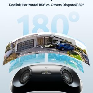 REOLINK Argus 4 Pro, 4K Solar Security Cameras Wireless Outdoor, 8MP for Home Security, ColorX Night Vision, 180° No Blindspots, 5G/2.4GHz WiFi 6, AI Detection, No Monthly Fee, Home Hub Compatible