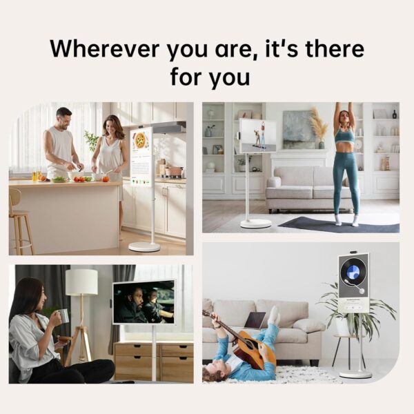 ApoloSign 32 inch FHD Smart Portable TV Gen2, 16G +128G Storage, Android 14 OS, Rolling TV on Wheels with Rotatable Touch Screen, Built-in Battery, Full Swivel Rotation, Voice Remote - Image 8