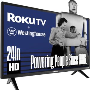 Westinghouse Roku TV – 24 Inch Smart TV, HD Television with Wi-Fi Connectivity and Mobile App, LED Flat Screen Compatible with Apple HomeKit, Alexa and Google Assistant
