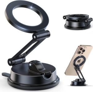 Read more about the article Car Phone Holder for Magsafe [80LBS Strongest Suction] Phone Mount for Car, 360° Rotation Vacuum Magnetic Suction Cup Phone Mount, Phone Holder for Your Car for iPhone 16 Pro Max 15 14 13 12 Plus