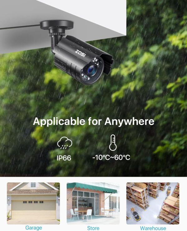 ZOSI 1080P CCTV Camera Outdoor Indoor Hybrid 4 in 1 HD TVI/CVI/AHD/CVBS Home Security Cameras System,Night Vision,Waterproof Metal Housing Bullet Cam For 960H,720P,1080P,5MP,4K analog Surveillance DVR - Image 5