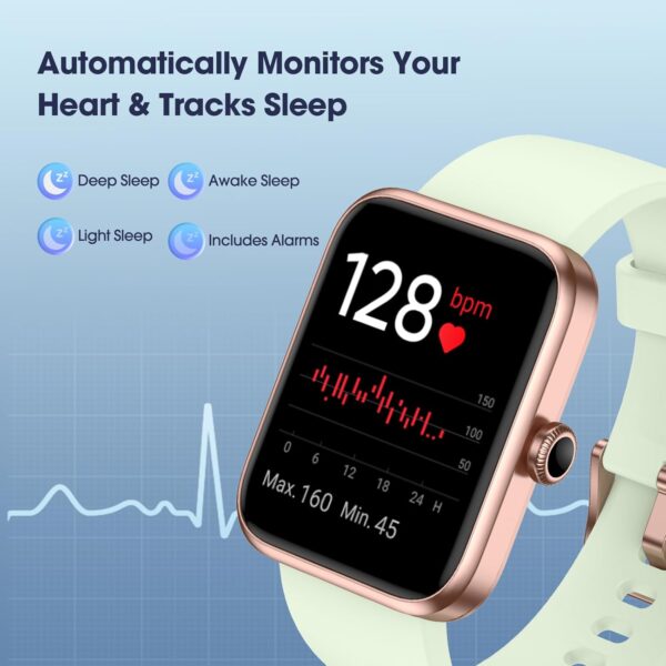 Smart Watch, Fitness Tracker with Heart Rate Monitor, Blood Oxygen, Sleep Tracking, 41mm Smartwatch Waterproof with Pedometer for Women Men Watch Compatible with Android iOS Phones - Image 3