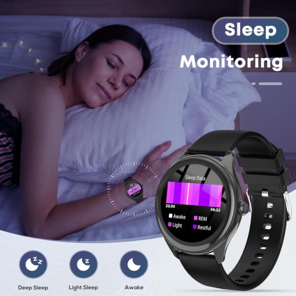 Smart Watches for Women Men, 1.39" HD IPS Touchscreen Smartwatch with 120 Sports Modes, Heart Rate/Sleep Monitor, IP67 Waterproof, Bluetooth Call & Music Control for iPhone/Android (Black) - Image 7