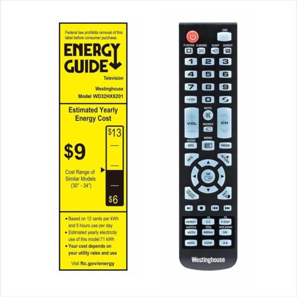 Westinghouse 32 Inch TV with DVD Player Built in, HD LED Small Flat Screen Non-Smart Television DVD Combo, Works with Fire Stick, Roku, Apple TV, TiVo, Xumo, and Streaming Devices - Image 10