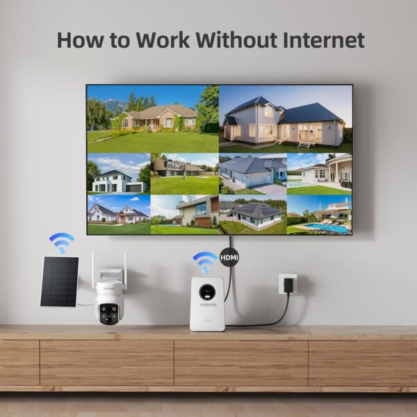 Solar Security Cameras Wireless Outdoor, 4MP Solar Powered, 4 Cam kit, Color Night Vision, 360° PTZ, 500G HDD Local Recording, No Monthly Fees - Image 5
