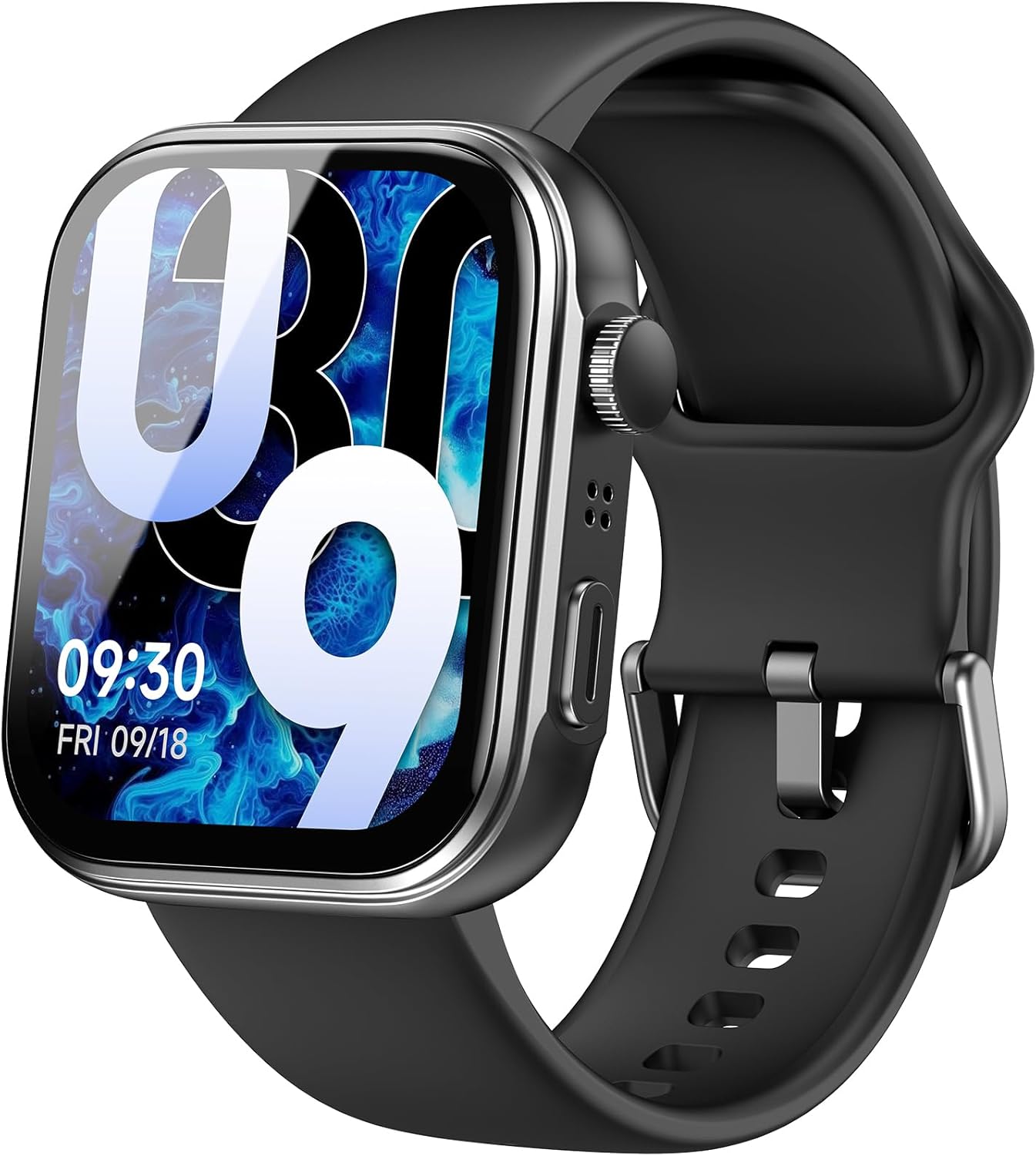 TOZO AMOLED S6 Smart Watch 1.85" Ultra-Clear Screen Dynamic Faces Bluetooth Call,100+ Sports Modes Fitness Activity Tracker with Sleep Monitor IP68 Waterproof Black